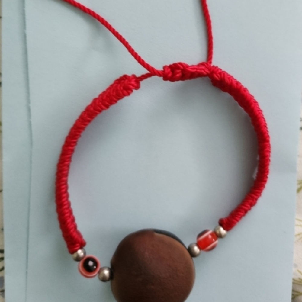 Red and Brown Beaded Bracelet